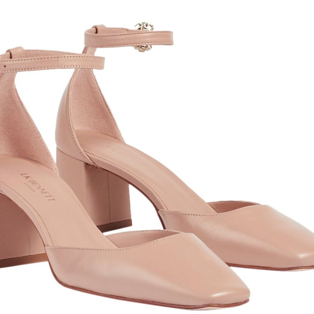 LK BENNETT HEELS DARLING NUDE COLOR REAL LEATHER SIZE 39 (9US)